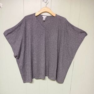 J.JILL MERINO WOOL TENCEL KNIT PONCH SWEATER WOMENS ONE SIZE FITS ALL GRAY